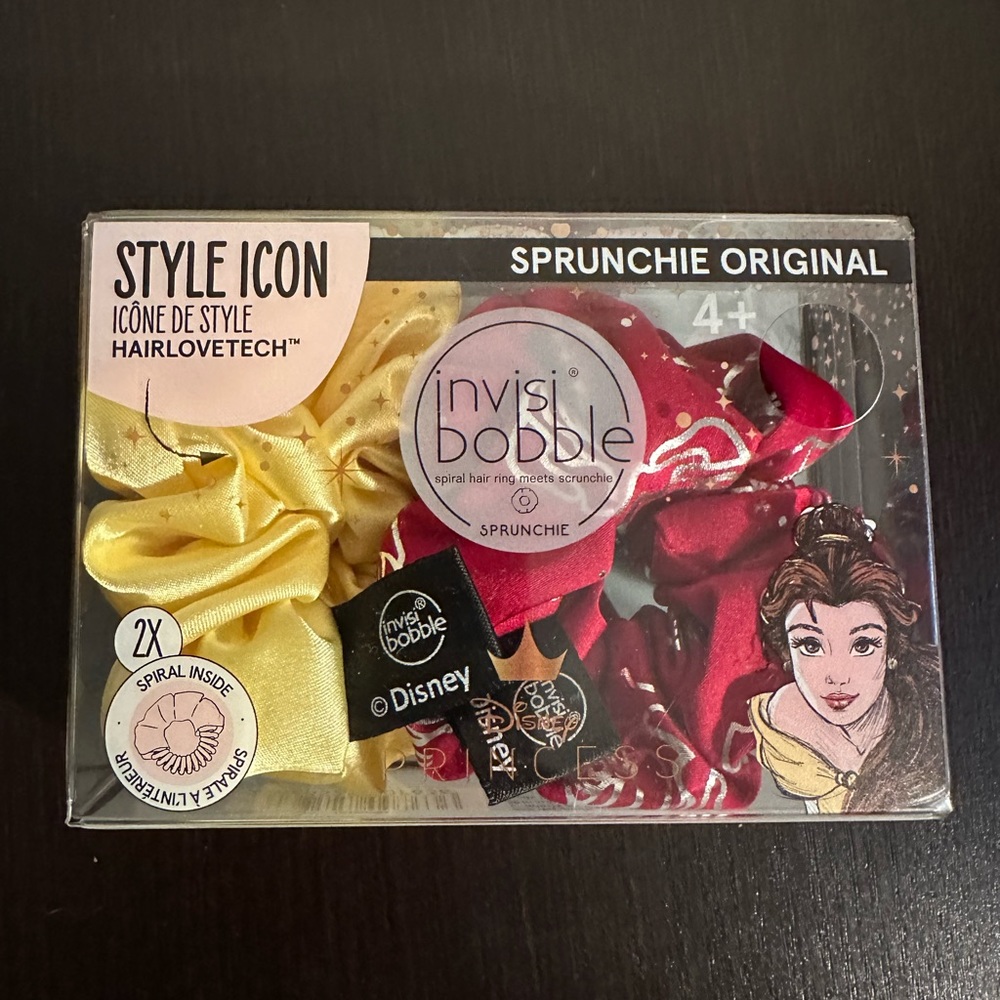 Invisibobble Sprunchie Spiral Hair Ring – Disney Princess Belle-2 Pack